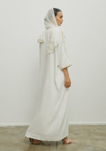 Load image into Gallery viewer, WHITE TASSELS ABAYA /SHAYLA
