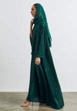 Load image into Gallery viewer, Green Abaya &amp; Shayla in Triangles Style
