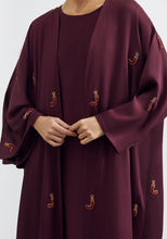 Load image into Gallery viewer, Maroon Abaya & Shayla in khanjar Style