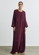 Load image into Gallery viewer, Maroon Abaya & Shayla in khanjar Style