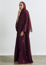 Load image into Gallery viewer, Maroon Abaya & Shayla in khanjar Style