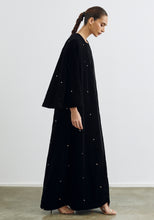 Load image into Gallery viewer, Velvet black Abaya & Shayla in Dots Style