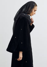 Load image into Gallery viewer, Velvet black Abaya & Shayla in Dots Style