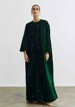 Load image into Gallery viewer, Velvet Green Abaya &amp; Shayla in Dots Style
