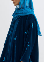 Load image into Gallery viewer, Velvet teal Abaya & Shayla in khanjar Style