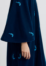 Load image into Gallery viewer, Velvet teal Abaya & Shayla in khanjar Style