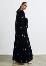 Load image into Gallery viewer, Velvet Black Abaya & Shayla in Khanjar style
