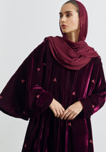 Load image into Gallery viewer, Velvet Maroon Abaya & Shayla