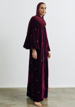 Load image into Gallery viewer, Velvet Maroon Abaya & Shayla
