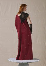 Load image into Gallery viewer, Maroon Asymmetrically Draped Kaftan