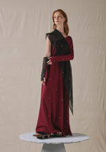 Load image into Gallery viewer, Maroon Asymmetrically Draped Kaftan