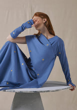 Load image into Gallery viewer, Blue Asymmetrically Draped Kaftan