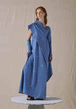 Load image into Gallery viewer, Blue Asymmetrically Draped Kaftan