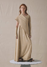 Load image into Gallery viewer, Beige Asymmetrically Draped Kaftan