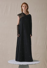 Load image into Gallery viewer, Black Asymmetrically Draped Kaftan