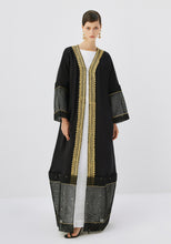 Load image into Gallery viewer, Bisht Abaya/Tulle with Gold embroidery And Shayla