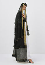 Load image into Gallery viewer, Bisht Abaya/Tulle with Gold embroidery And Shayla