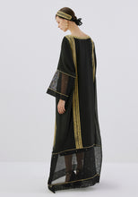 Load image into Gallery viewer, Founding Day Black Silk Kaftan/Headband