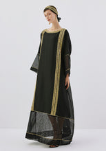 Load image into Gallery viewer, Founding Day Black Silk Kaftan/Headband