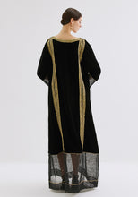 Load image into Gallery viewer, Velvet Kaftan with gold traditional embroidery