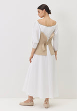 Load image into Gallery viewer, White Dress with Khaki Corset