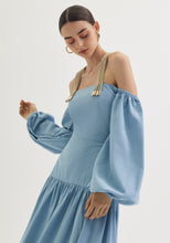 Load image into Gallery viewer, Off shoulder Dress in Sky Blue