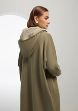 Load image into Gallery viewer, Olive Hooded Farwa Coat
