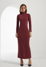 Load image into Gallery viewer, Maroon Turtleneck Dress