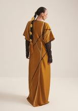 Load image into Gallery viewer, Mustard Kaftan with graphic embroidery