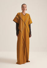 Load image into Gallery viewer, Mustard Kaftan with graphic embroidery