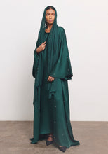 Load image into Gallery viewer, Teal Abaya & Shayla in Dot Style