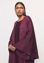 Load image into Gallery viewer, Maroon Abaya & Shayla in Dot Style