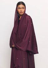 Load image into Gallery viewer, Maroon Abaya & Shayla in Dot Style