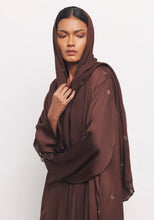 Load image into Gallery viewer, Brown Abaya & Shayla in Triangle Style