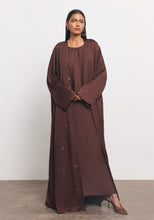 Load image into Gallery viewer, Brown Abaya & Shayla in Triangle Style
