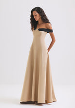 Load image into Gallery viewer, Off shoulder Beige Dress