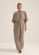 Load image into Gallery viewer, Black Stripes with gold buckle kaftan
