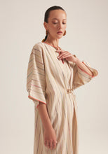 Load image into Gallery viewer, Colorful stripes with gold buckle Kaftan