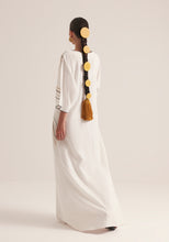 Load image into Gallery viewer, Off white Kaftan with traffic swirls of embroidery