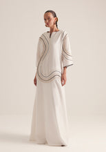 Load image into Gallery viewer, Off white Kaftan with traffic swirls of embroidery