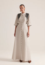 Load image into Gallery viewer, pinstriped waisted Kaftan with robes