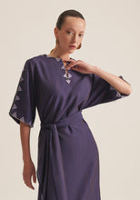 Load image into Gallery viewer, Purple wrap kaftan