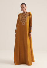 Load image into Gallery viewer, Mustard yellow Kaftan with embroidery
