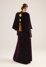 Load image into Gallery viewer, Maroon Kaftan velvet with tulle sleeves