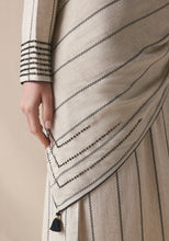 Load image into Gallery viewer, Striped Kaftan with bandana in black details