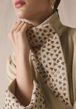 Load image into Gallery viewer, High Collar Kaftan in brown leather details