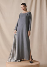 Load image into Gallery viewer, Gray Kaftan with Shawl