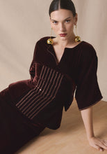 Load image into Gallery viewer, Corset Kaftan in brown velvet