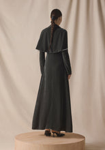 Load image into Gallery viewer, Grey Velvet Kaftan with Cape with silver embroidery