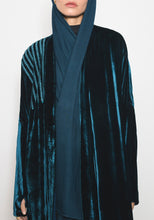Load image into Gallery viewer, Velvet Teal Blue Abaya & Shayla